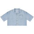 Load image into Gallery viewer, Women's Vintage Wash Boxy Cropped Shirt