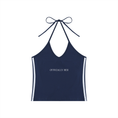 Load image into Gallery viewer, Women's Color Block Halter Crop Tank Top