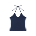 Load image into Gallery viewer, Women's Color Block Halter Crop Tank Top
